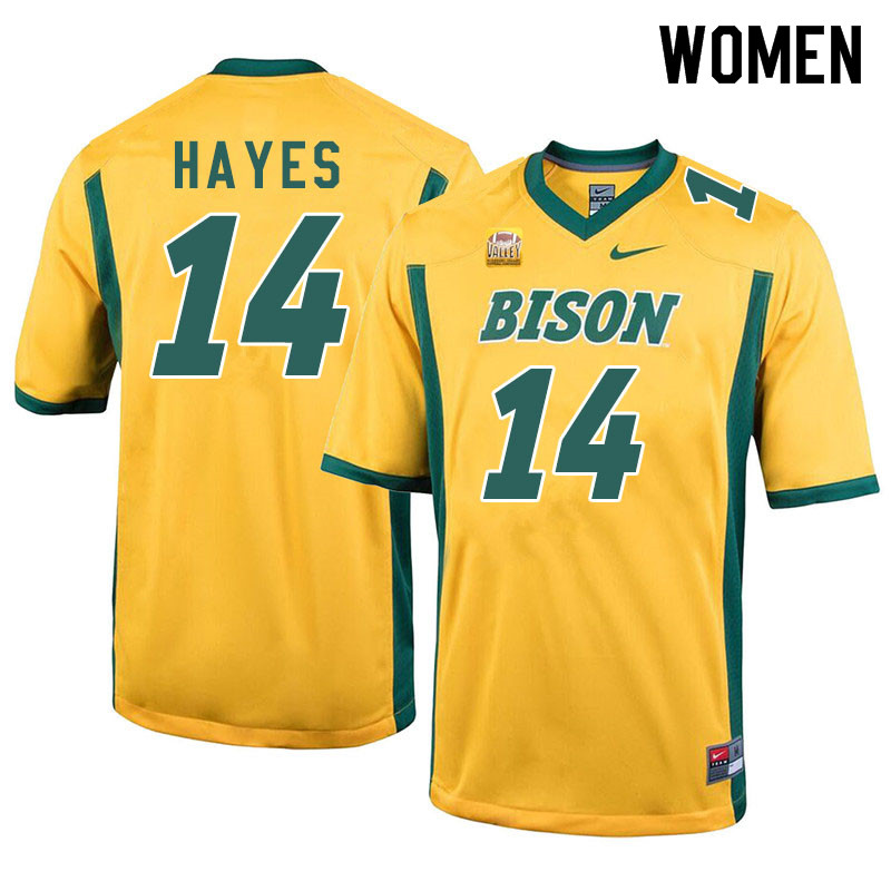 Women #14 Josh Hayes North Dakota State Bison College Football Jerseys Sale-Yellow - Click Image to Close